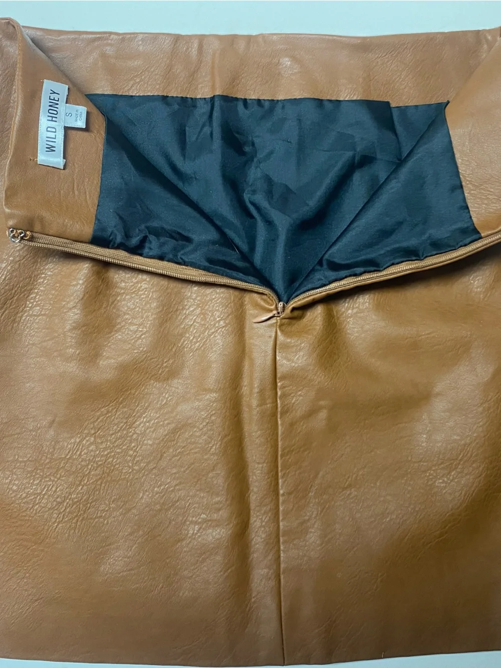 Wild Honey Faux Leather Tricolor Panel - Olive, Cream, Brown